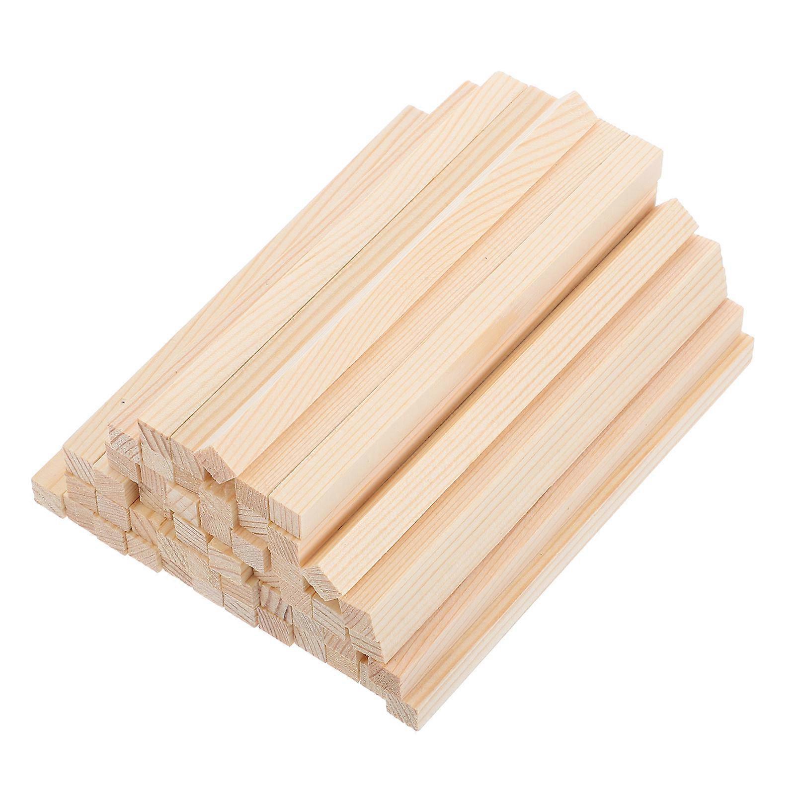 50pcs Square Wood Dowels Wooden Rods for Crafting Unfinished Hardwood Sticks for Model Making Miniatures Woodworking