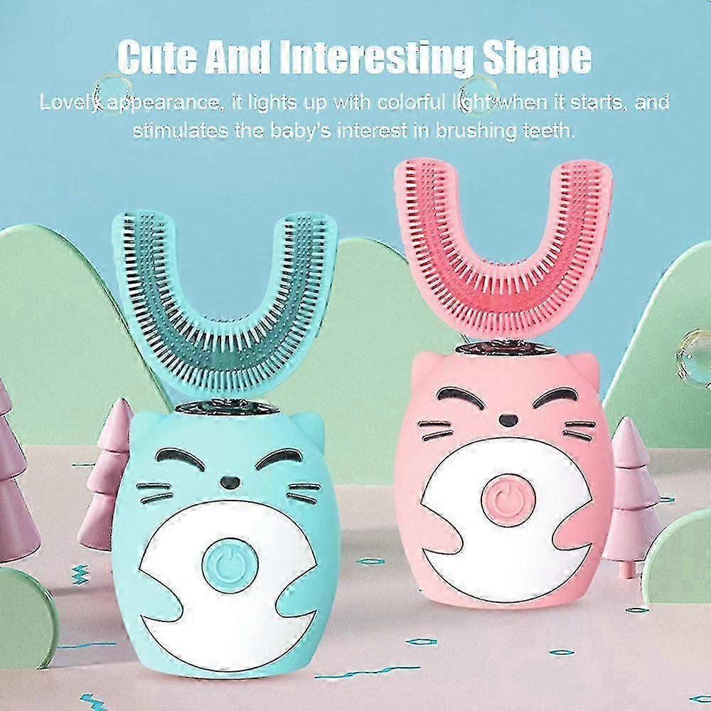 Electric Toothbrush For Kids U-Shaped Smart 360 Degrees Silicon Automatic Ultrasonic Teeth Tooth Brush Cute Cartoon For Children Ns2