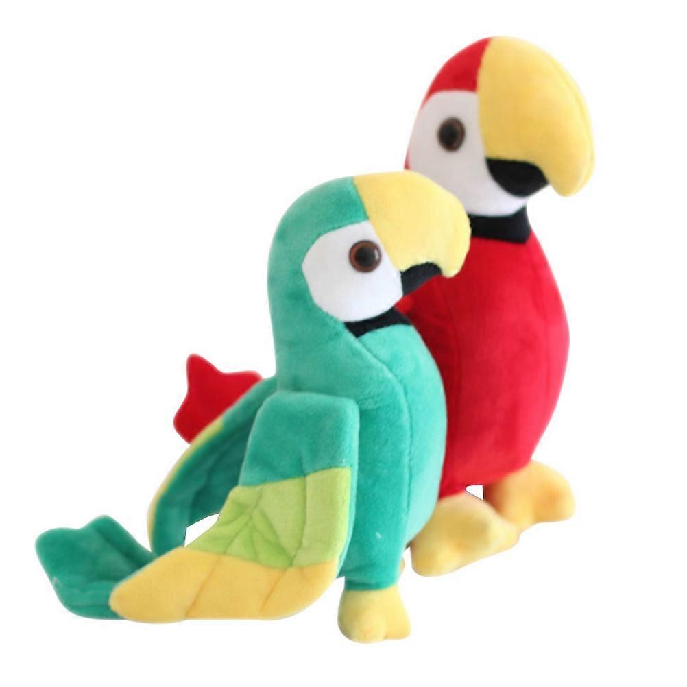 Bird Plush Toys Parrot Plush Doll Kids Playing Home Decor Bright Color Comfortable Touch 20X15X15CM 2Pcs