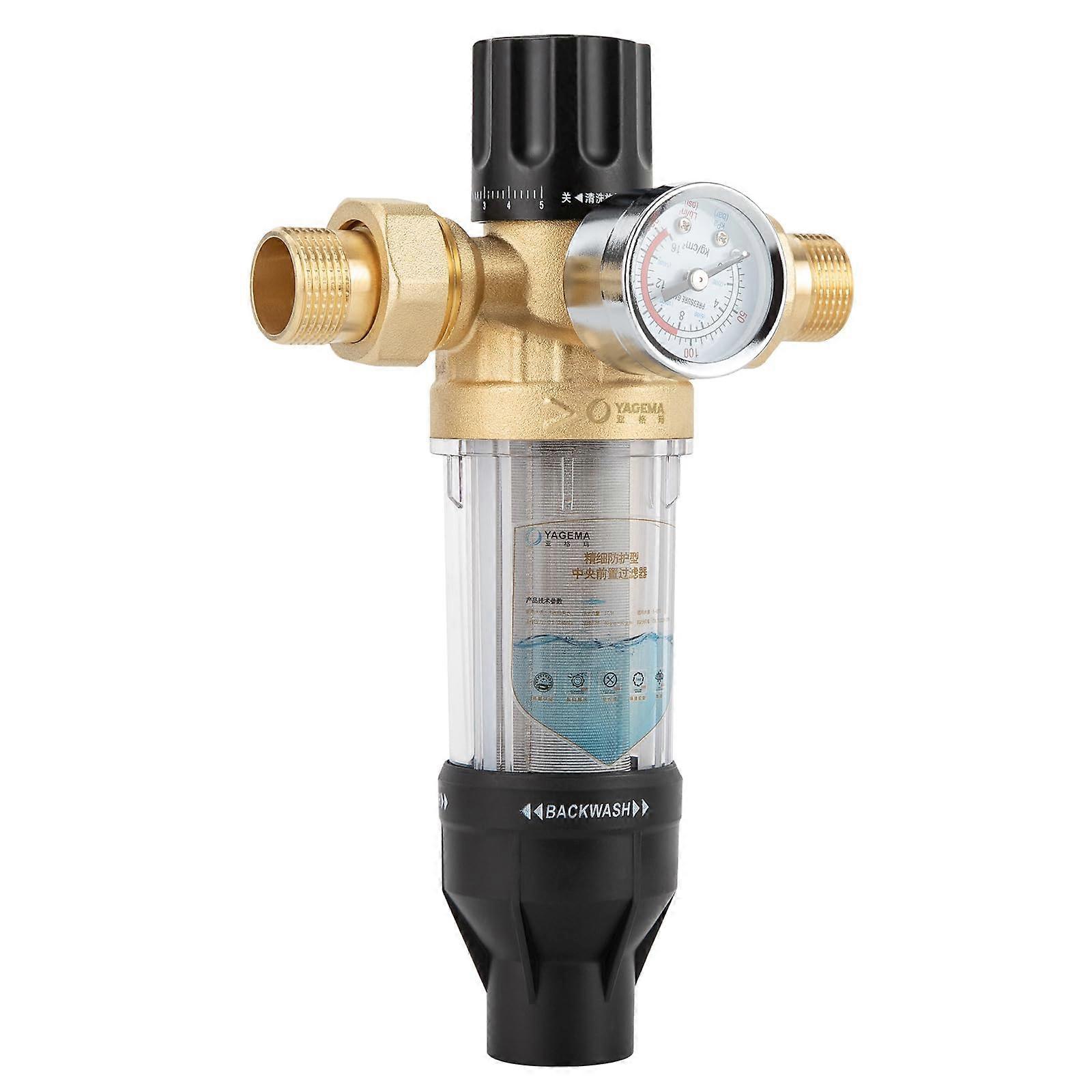 Tap Water Filter with Pre-Filter and Sediment Filter, 3/4 Inch Gauge Compatible Well Hose, Sealing Tape Included