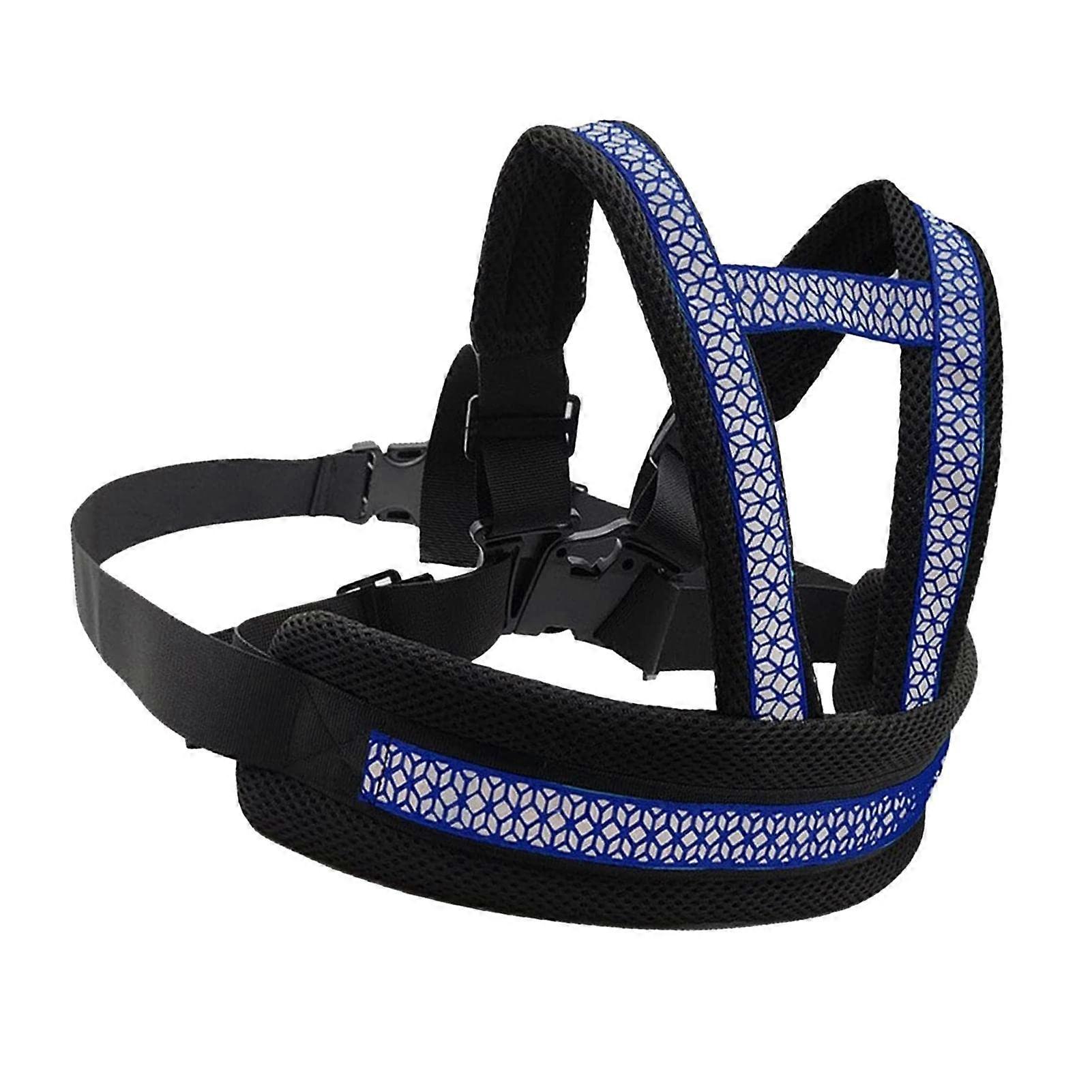 Motorcycle Safety Belt for Kids Adjustable Harness with Reflective Tape Dark Blue