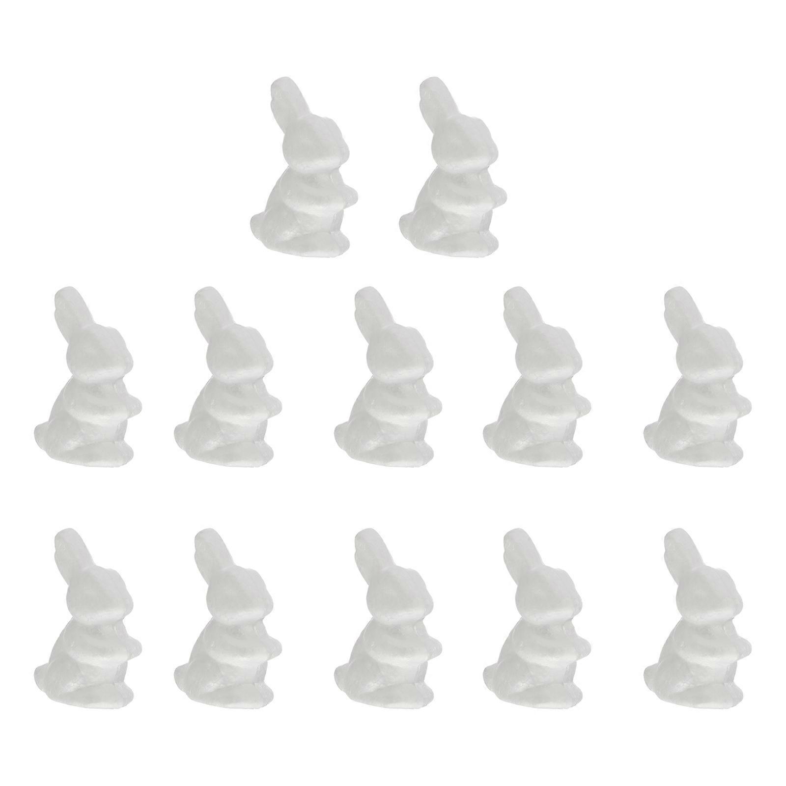 12PCS Rabbit DIY Craft Supplies for Adorable Blank Bunny Ornaments – Easter Decor & Creative Projects