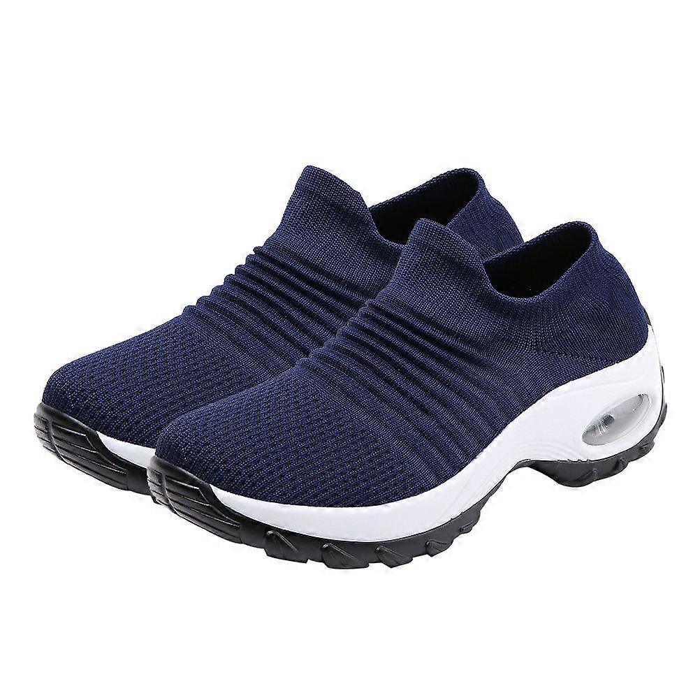 Blue Women's Sneakers Featuring Breathable Material For Stylish Gym Use With Good Elasticity In Size 7 For Your Daily Routine 1 Pair