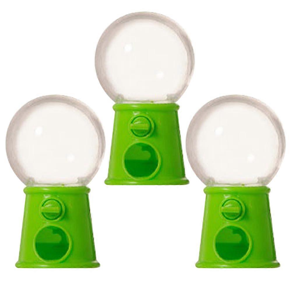Kids Green Plastic Gumball Candy Machine Compact Dispenser for Creative 3pcs