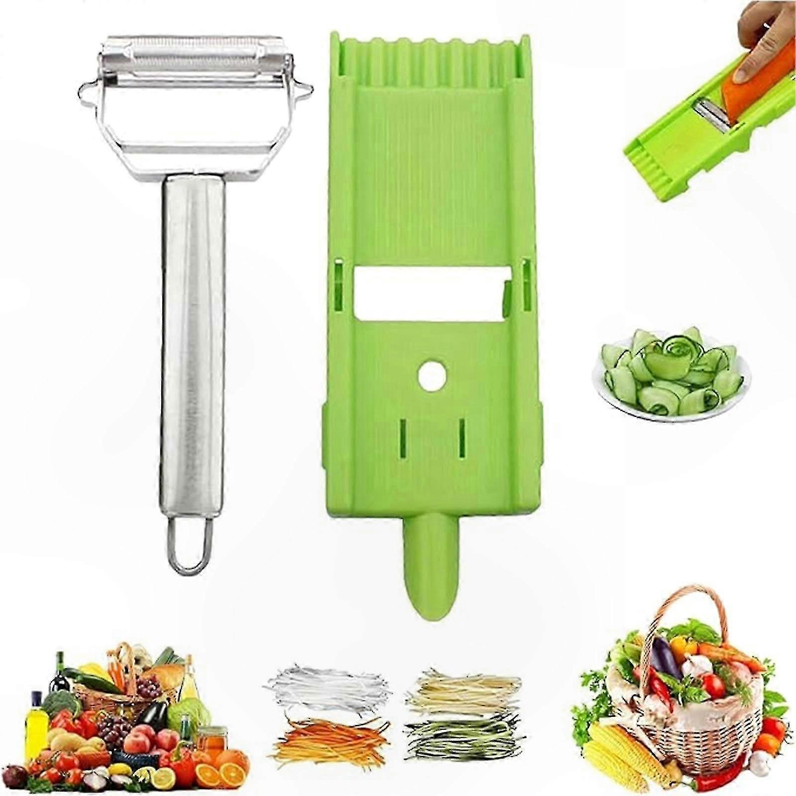 Dual Blade Vegetable Peeler with Slicer Function for Potatoes and More