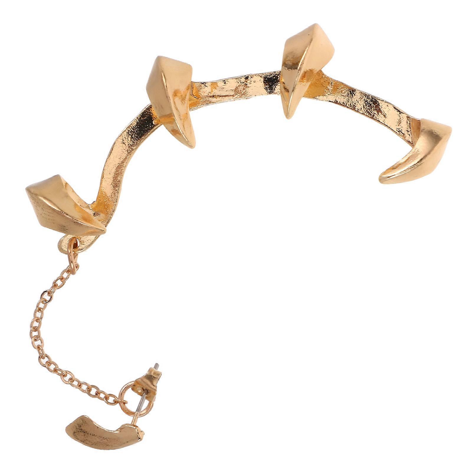Golden Alloy Formal Earrings for Decoration Unique Claw Design No Piercing Needed Comfortable Fit Size Large