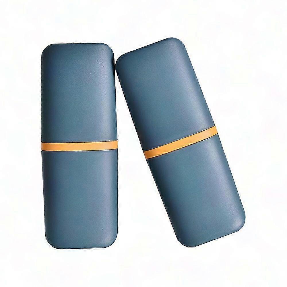 2pcs Travel Toothbrush Holder Case with Toothpaste Storage, Portable Toothbrush Container, 20.5x7.5x5.5cm