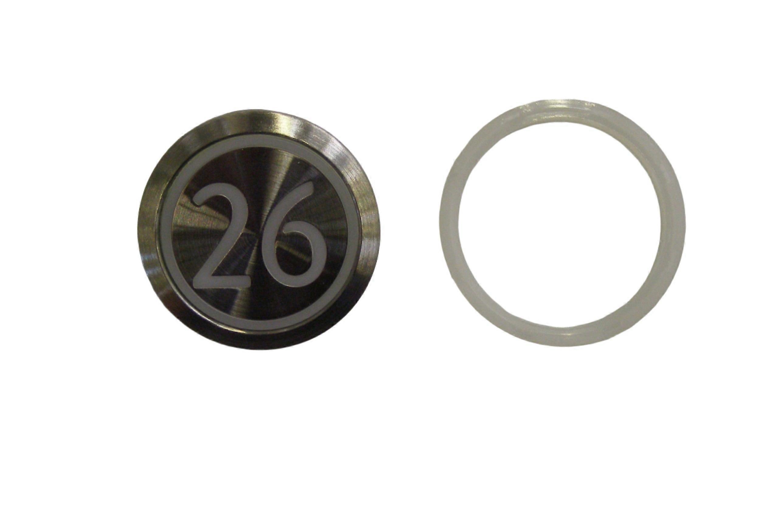 Kone Button 26 Red Illuminated Flush White Kds Std Km863050g005h026