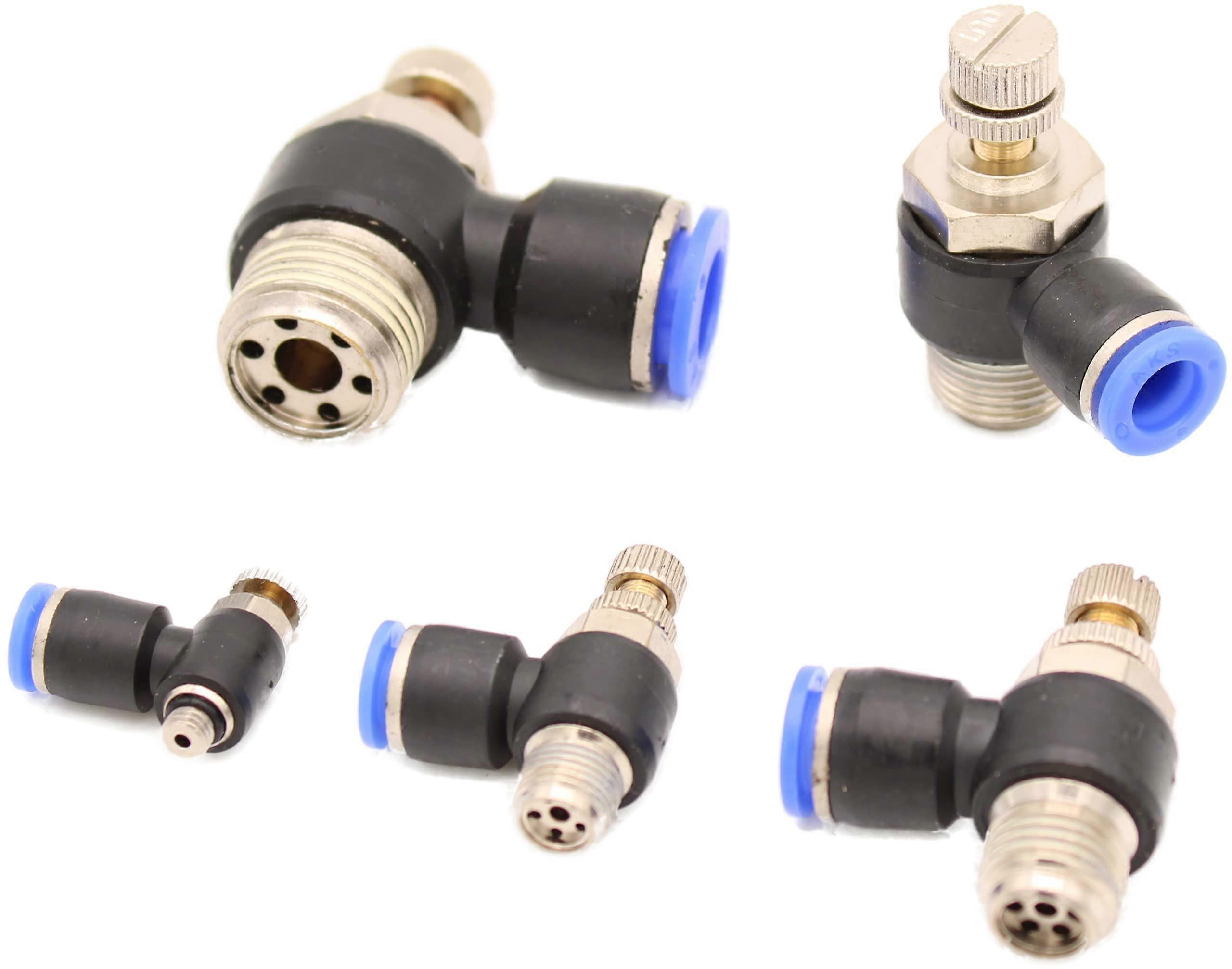 Pneumatic Exhaust Throttle Check Valve M5 1/8 Inch 1/4 Inch 3/8 Inch 1/2 Inch Hose Connection 4-12 mm Specifications
