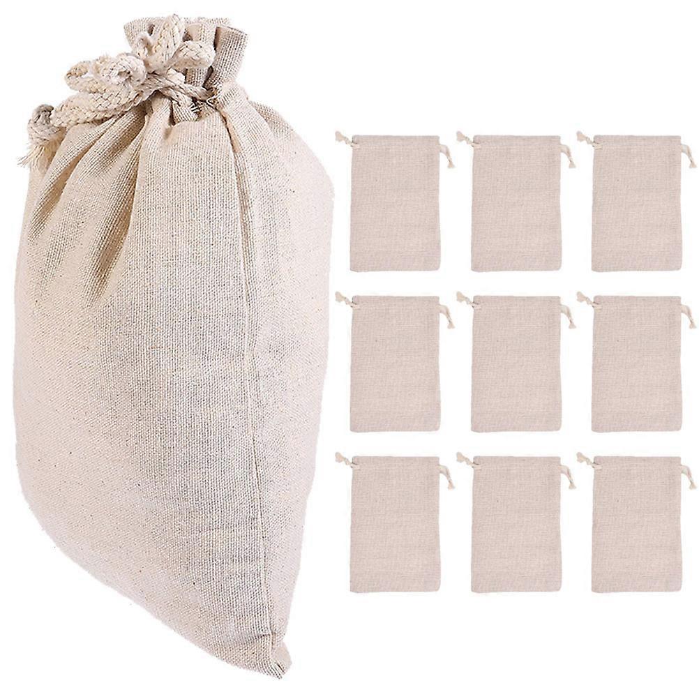 Spice Bags For Cooking 10Pcs Small Spice Bags Drawstring Closure White Storage Organizers 16X13Cm