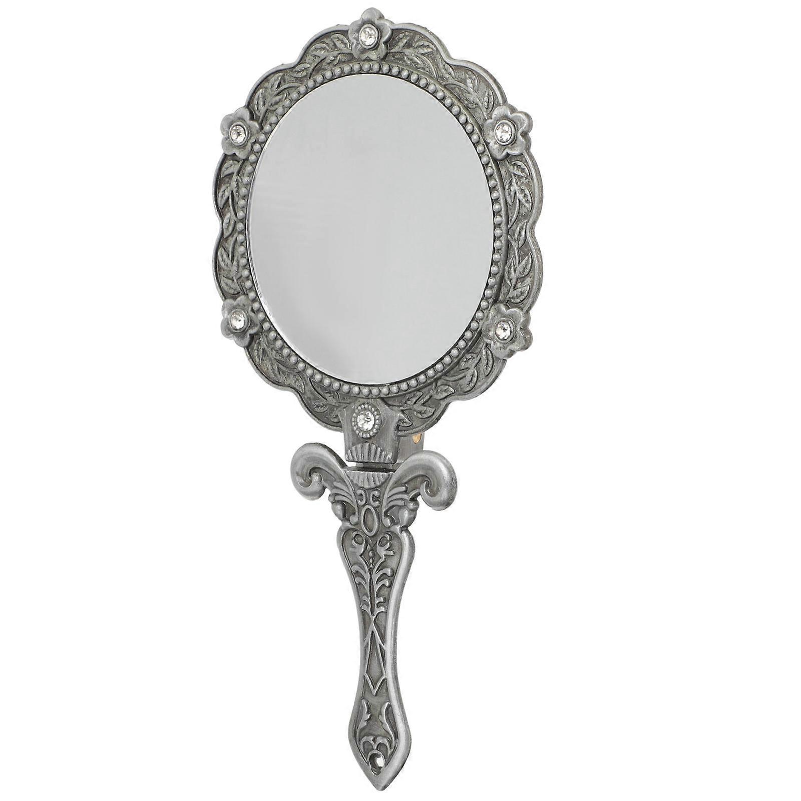Miroir à main vintage pour les femmes avec un look clair et une prise en main confortable en multicolore 1Set