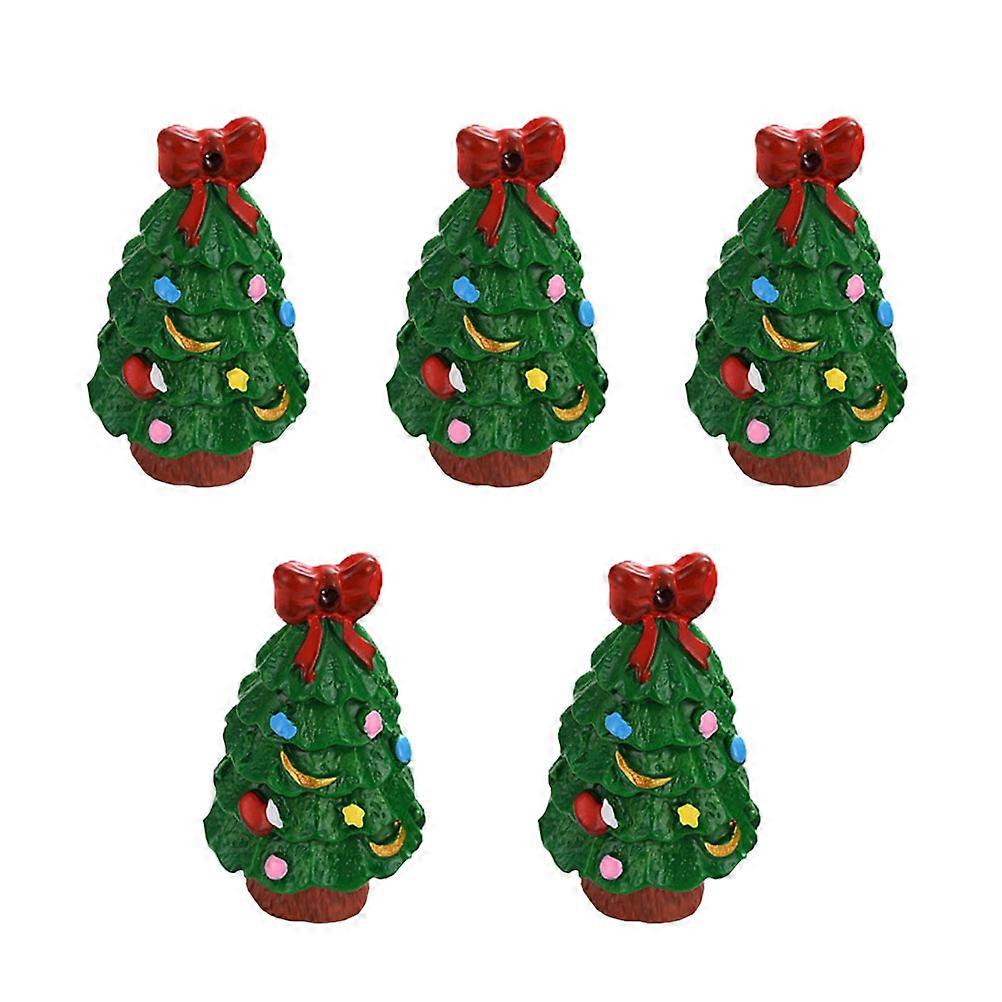 Mini Christmas Tree Accessories 5Pcs Stylish Decoration For Christmas And DIY Projects With Green Resin Shape Featuring Simple Classic Design