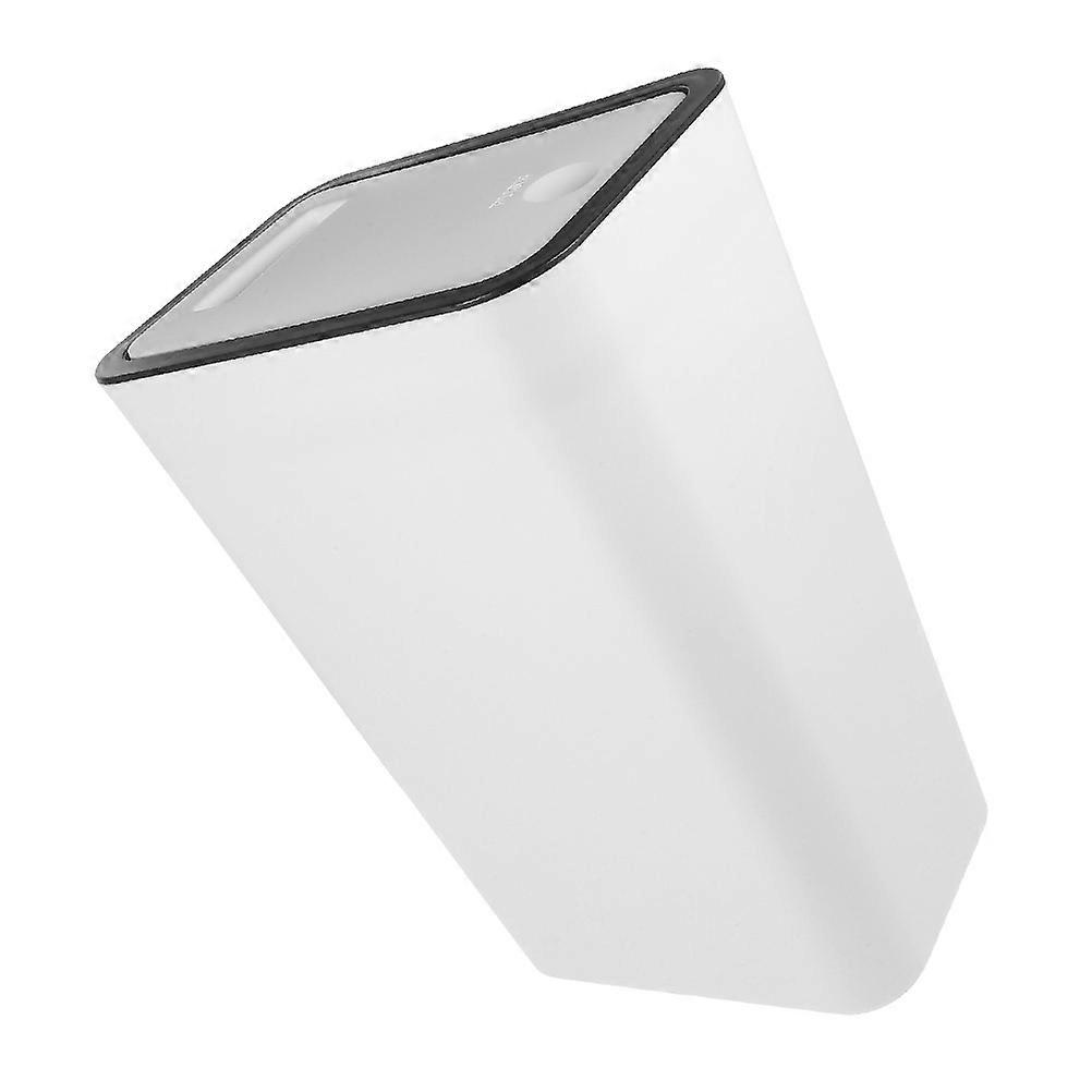 Households Rectangular Trash Can With Lid For Kitchen Use Designed In White Color Providing Odor Control 1Set