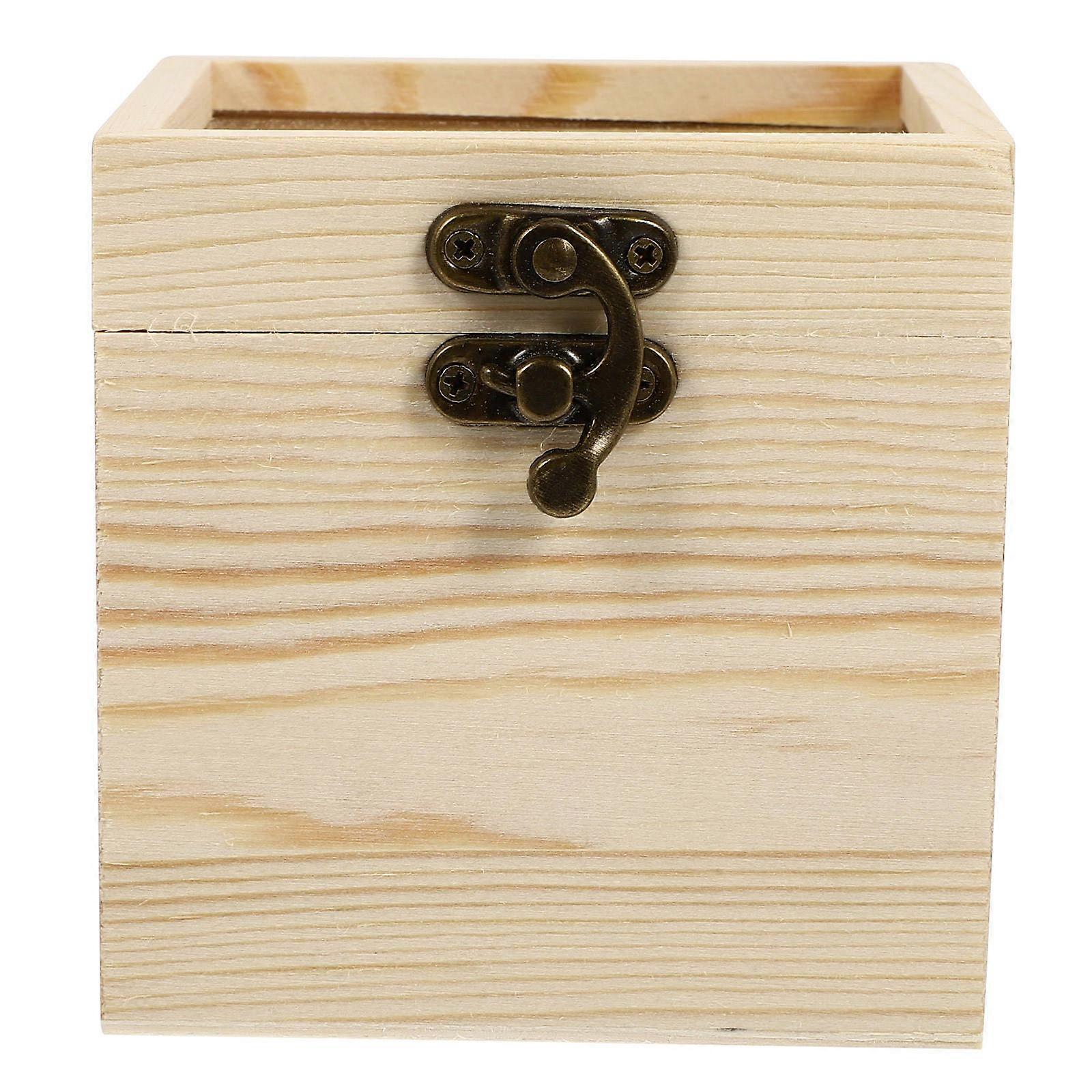 Beige Wooden Preserved Flower Display Box with Glass Cover for Storage, Durable Synthetic Material, 1PC