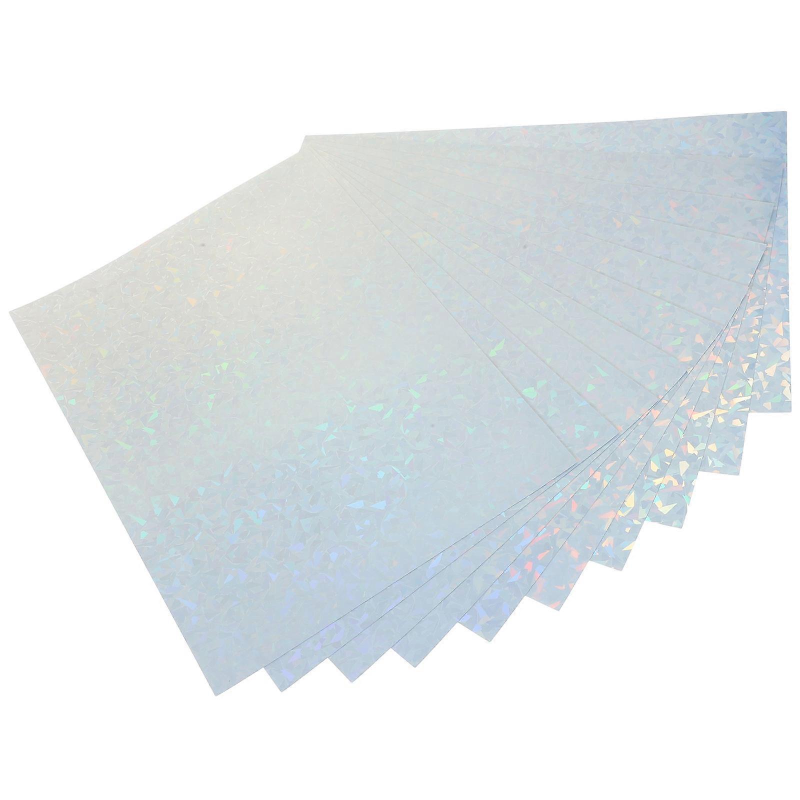 Holographic Sticker Paper Printable Vinyl Adhesive Sheets for DIY Labels, Compatible with Inkjet Printers, Colorful Craft Supplies for Decorative