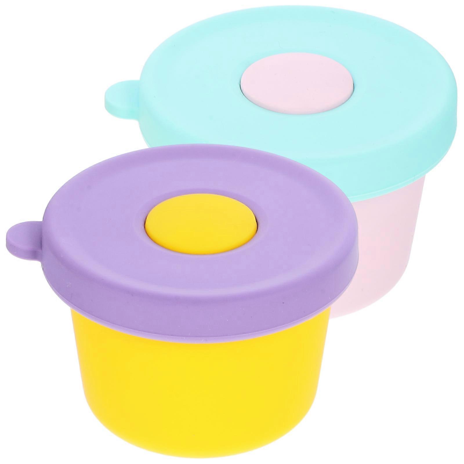 Silicone Storage Containers Leakproof Sauce Container With Lids For Food Storage 8.50X8.50X6.00CM 2Pcs