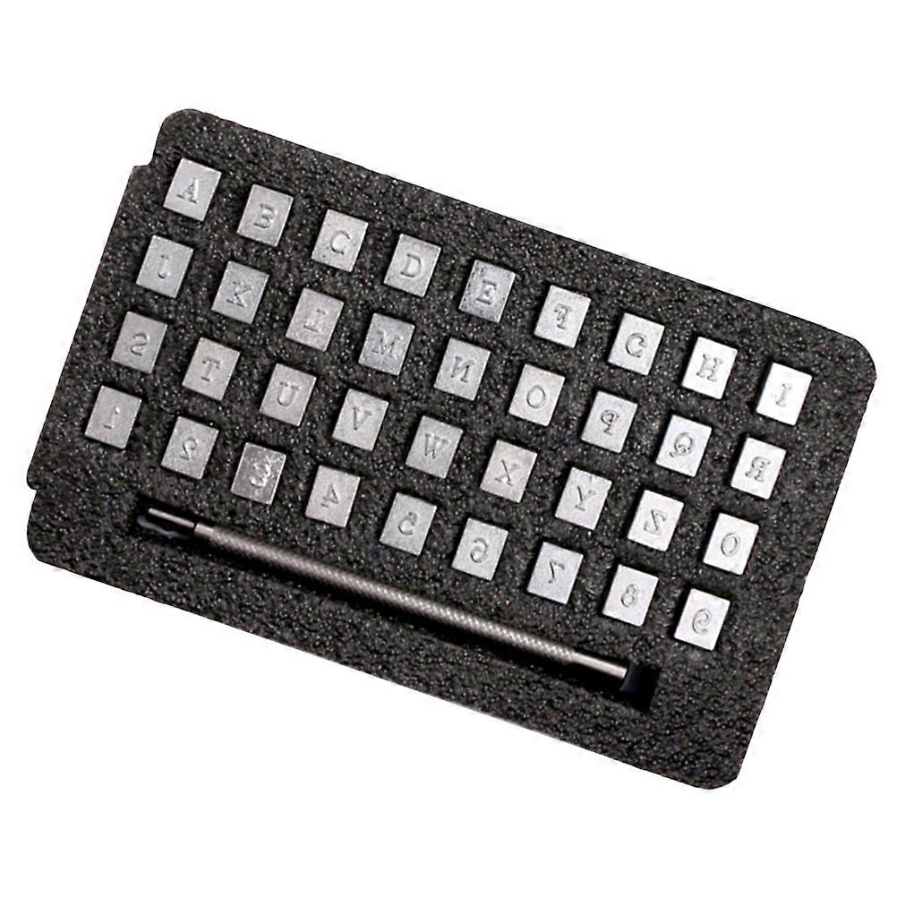36PCS Carbon Steel Alphanumeric Stamp Set for Crafting – Durable Letter & Number Punch Tools with Storage Box for Logo & Design Marking