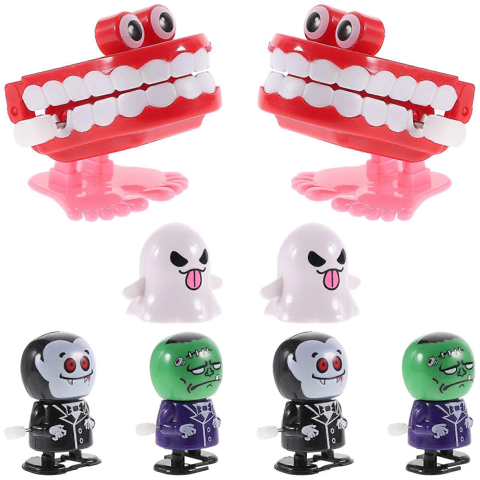 8pcs Halloween Wind Up Cartoon Clockwork Party Toys with Jumping Ghosts and Pumpkin for Halloween Entertainment