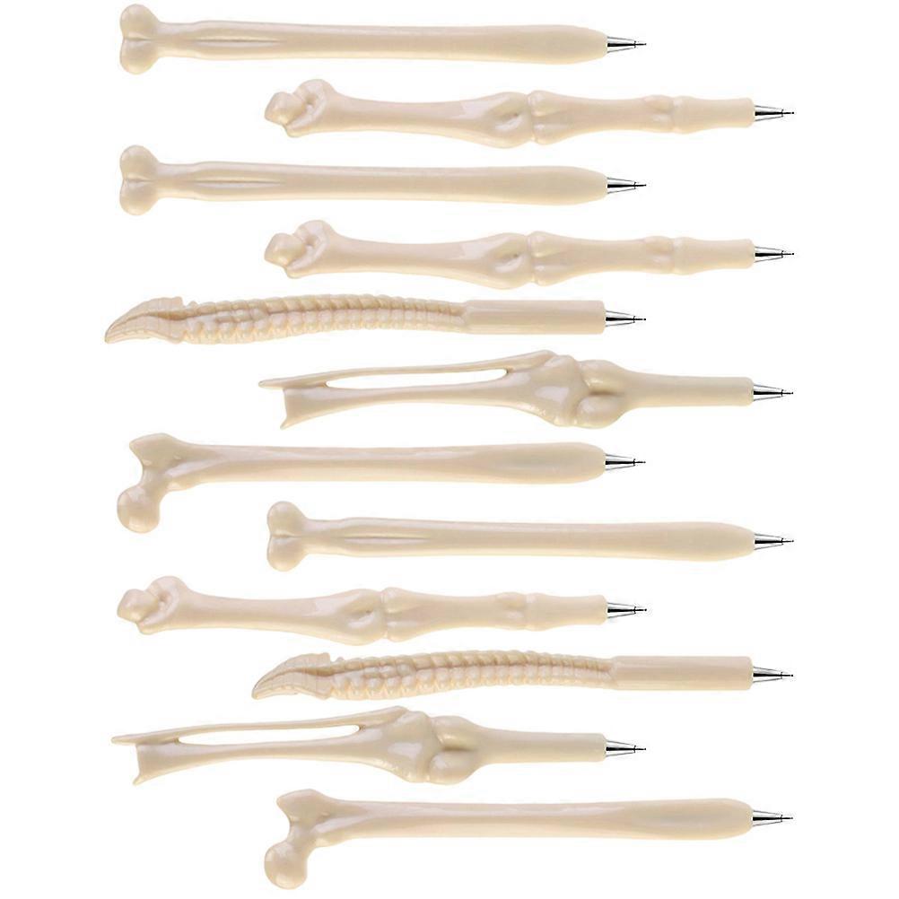 Bone Design Ballpoint Pens For Classroom Accessories 12Pcs Smooth Writing Fun And Unique Gifts
