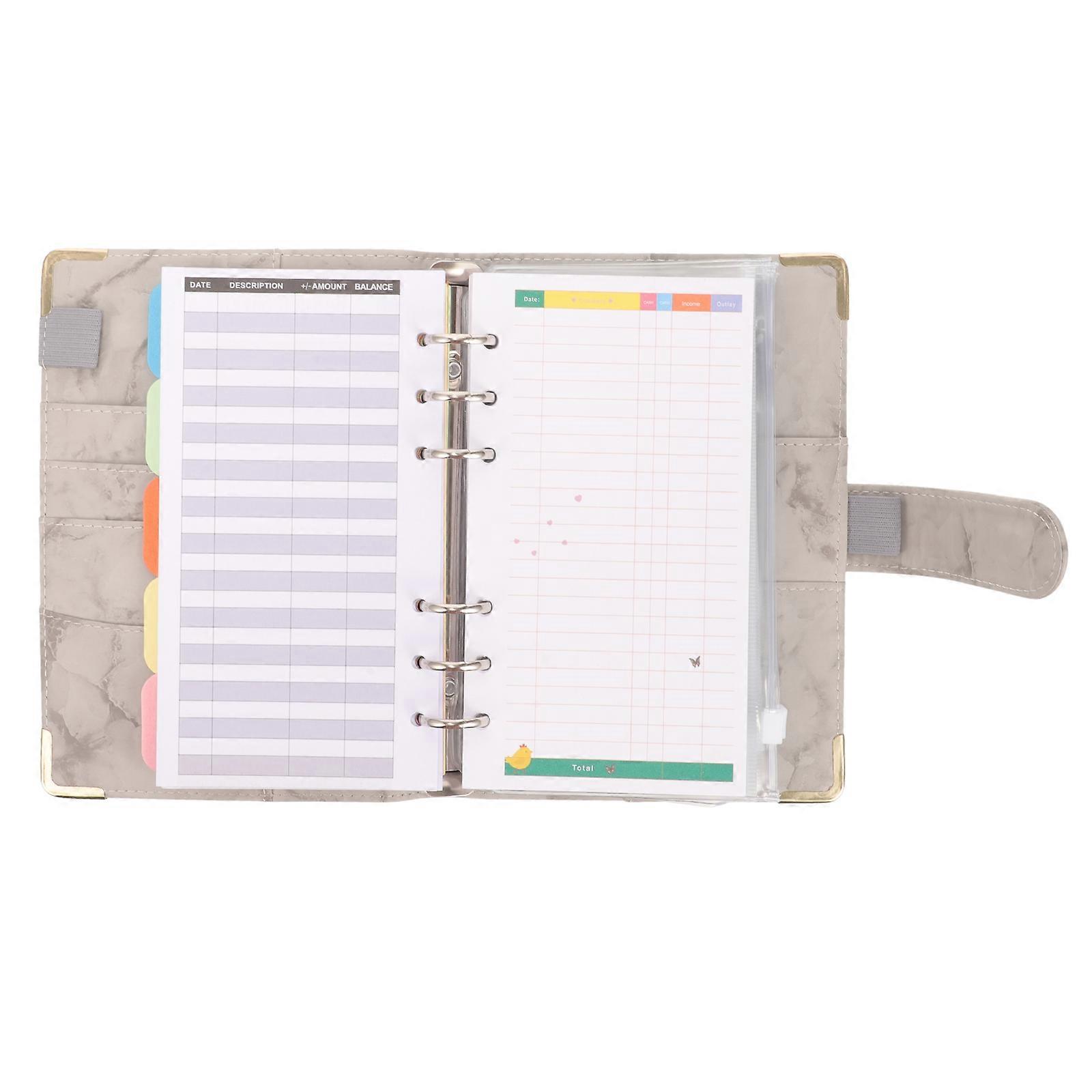 Portable Money Organizer for Budgeting with Cash Envelopes and binder Grey PU PVC Lightweight for Daily Use