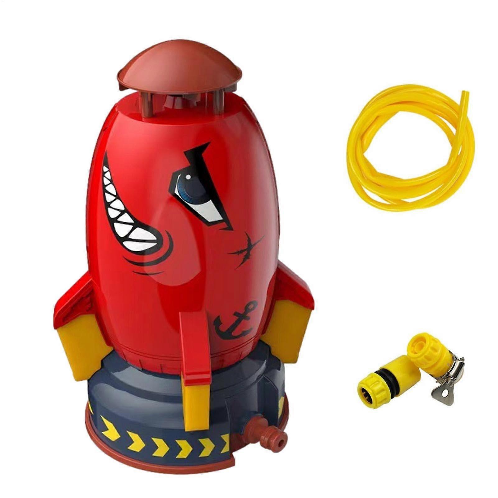 Rocket Water Sprinkler for Kids Outdoor 360 Rotating Lawn Sprinkler with 3M Hose