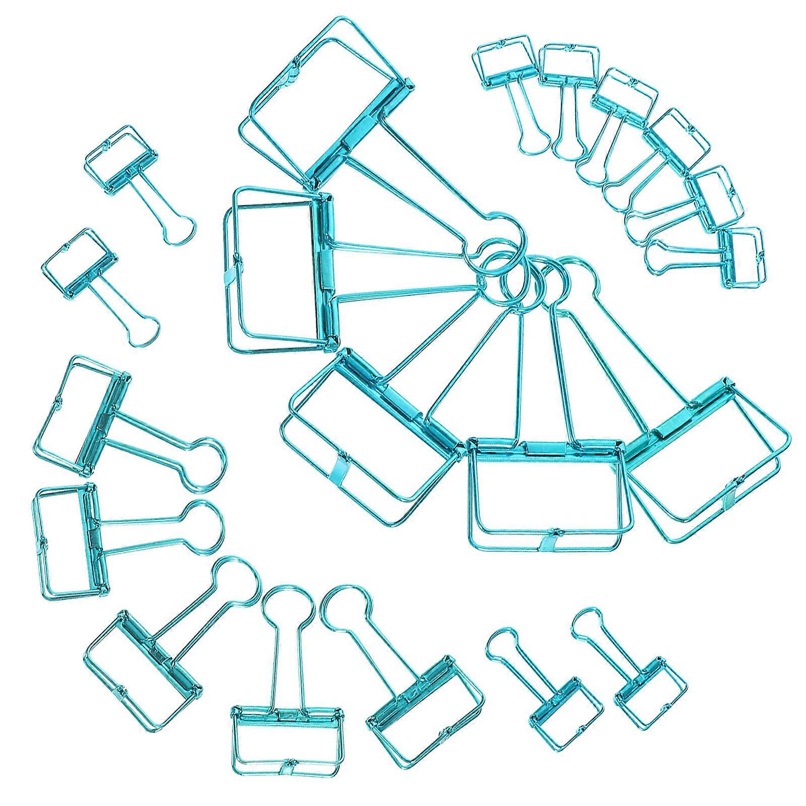 20Pcs Long Tail Clips Binder Clips for Office Paper Management Blue