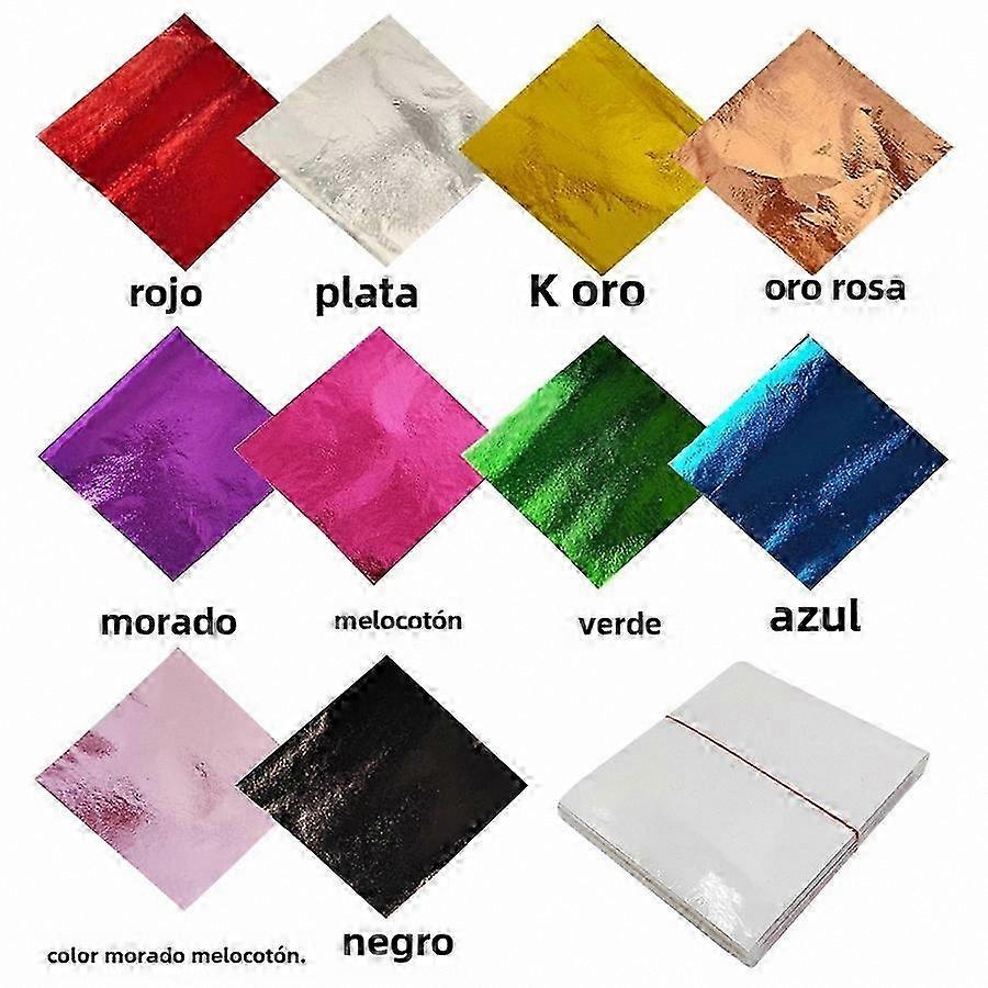 100 Sheets Multicolor Metallic Flakes for Crafts, Nail Art, and Resin Projects, 10 Colors Included