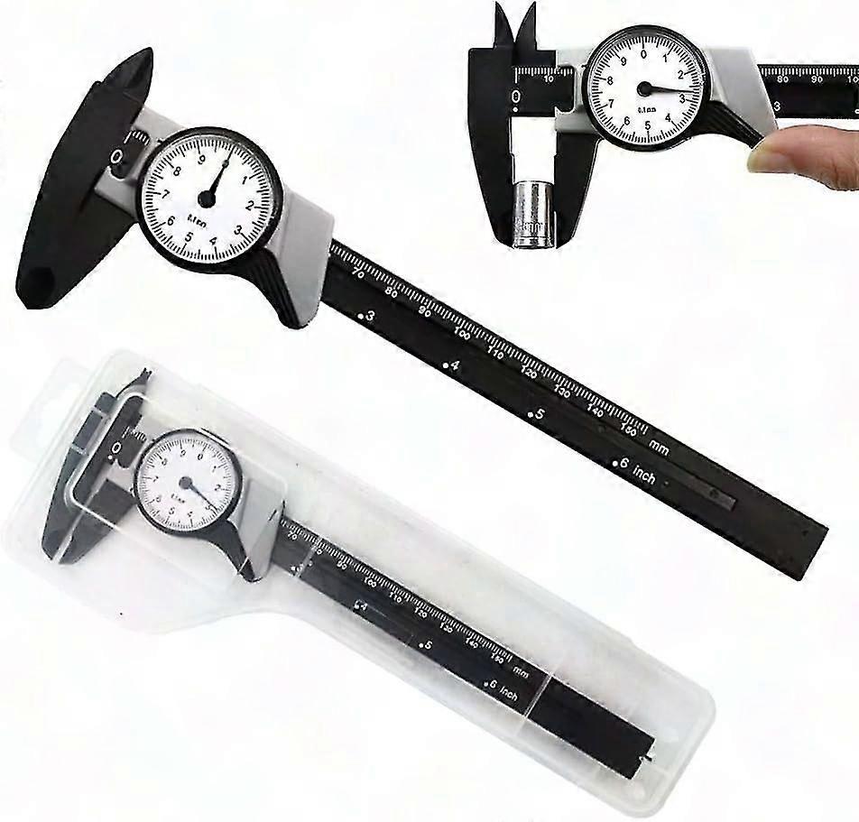6 Inch Plastic Caliper - 150mm Dial Measuring Gauge Micrometer Ruler Tool