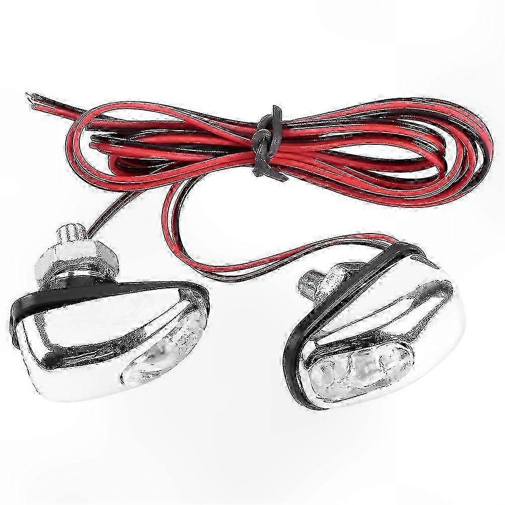 Pair of Car LED Light Windshield Water Spray Nozzle Washer Lamp for Use with Various Vehicle Models, 12V