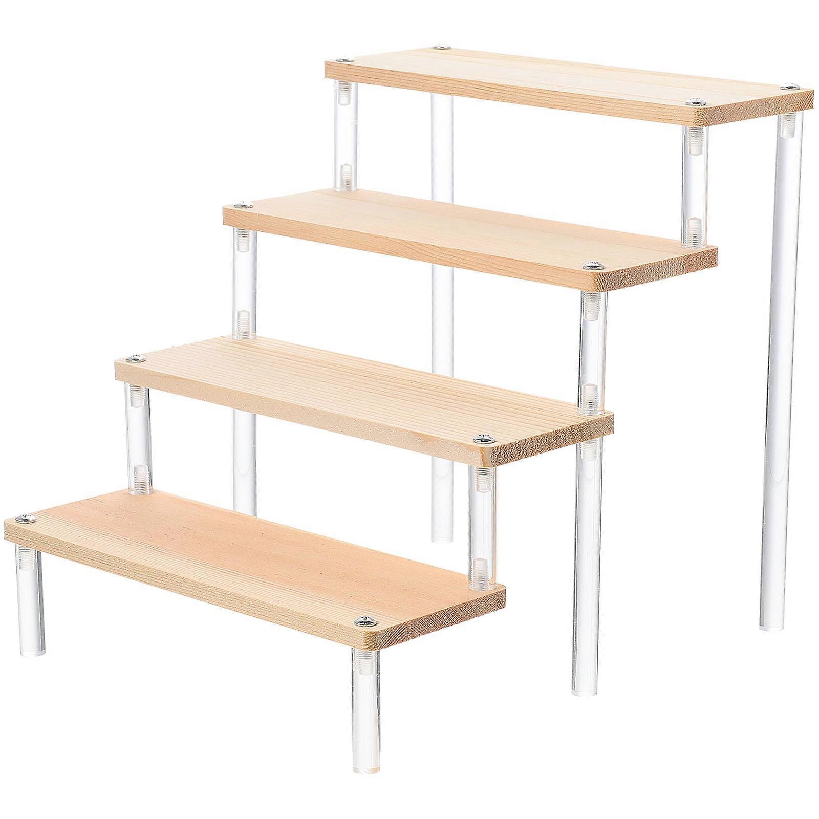 Multi-Function Organizer Stand Ladder Counter Acrylic Khaki Storage 1Pack
