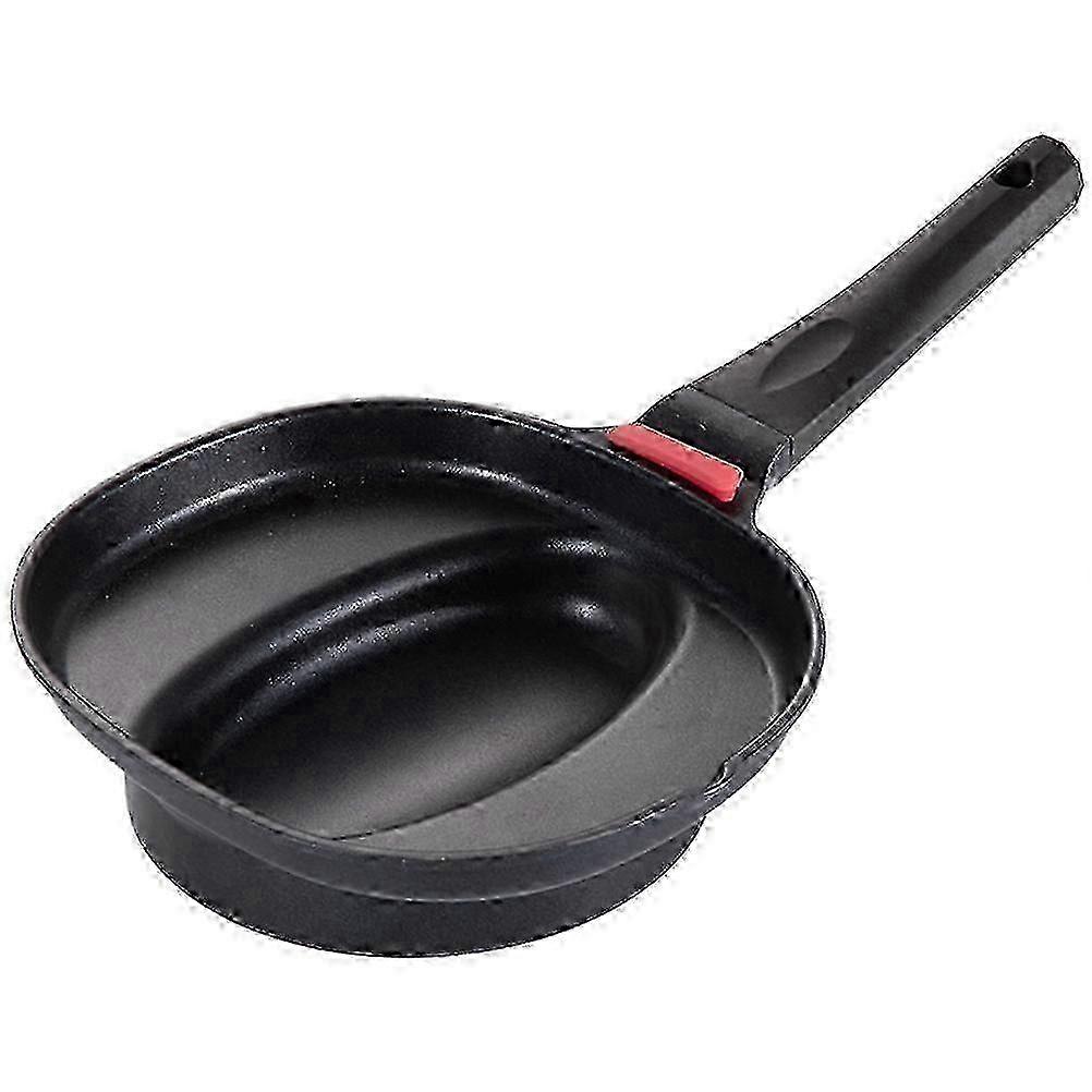 1pc Non-Stick Omelet Pan with Removable Mold, 38x20x5.7cm Black Frying Pan for Perfect Pancakes & Eggs