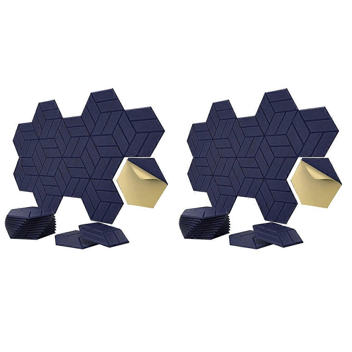 12 Pack Self-Adhesive Acoustic Panels,Hexagon Sound Proof Foam Panels Sound Proofing Padding for Wal