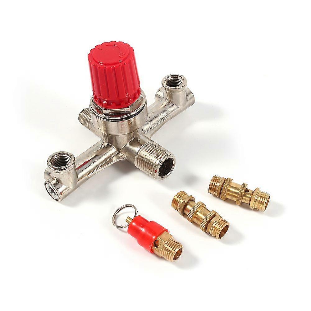 Double Outlet Tube Alloy Air Compressor Switch Pressure Regulator Valve Fit Part