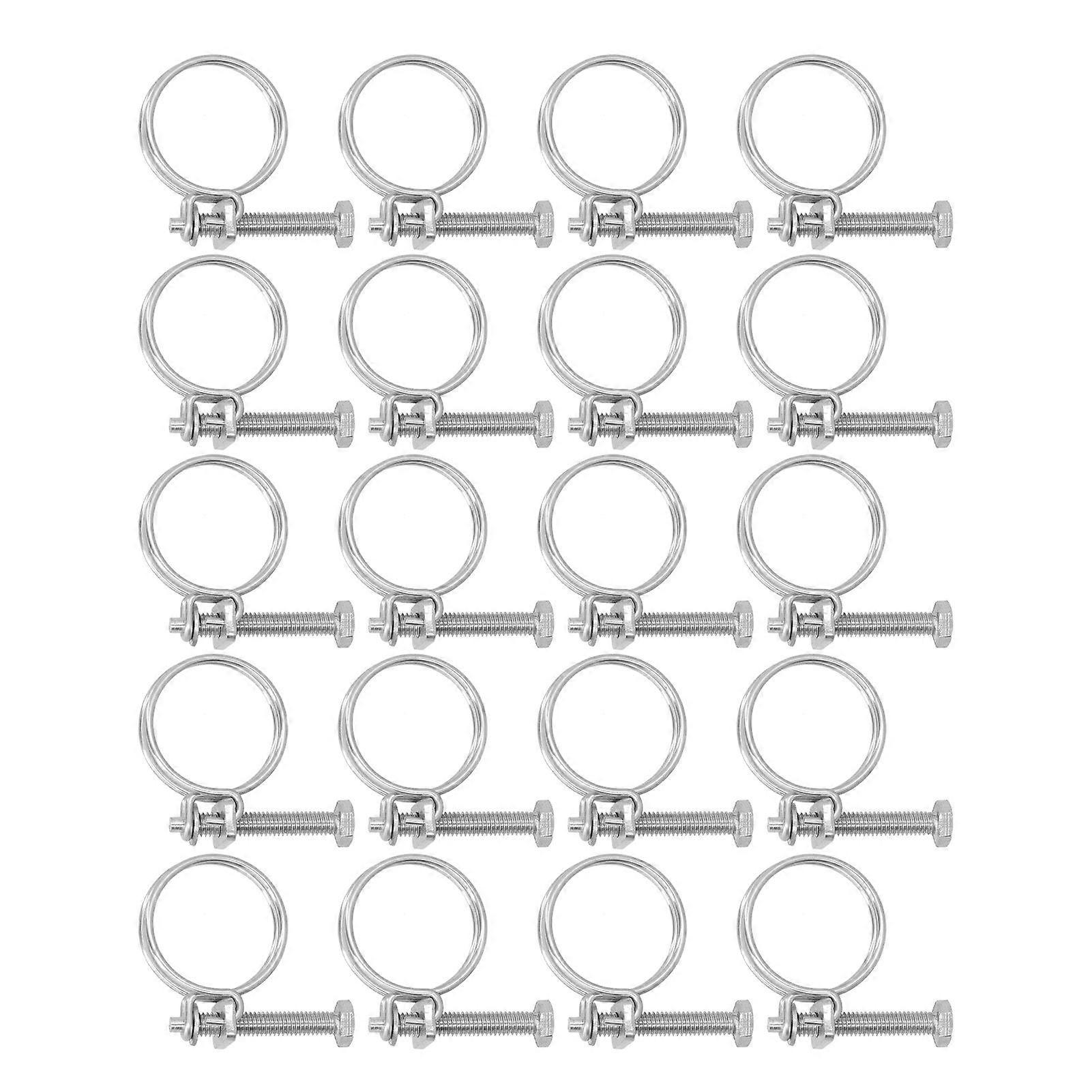 201 Stainless Steel Double Wire Hose Clamps Anti Corrosion Adjustable Hose Clamps19-22mm