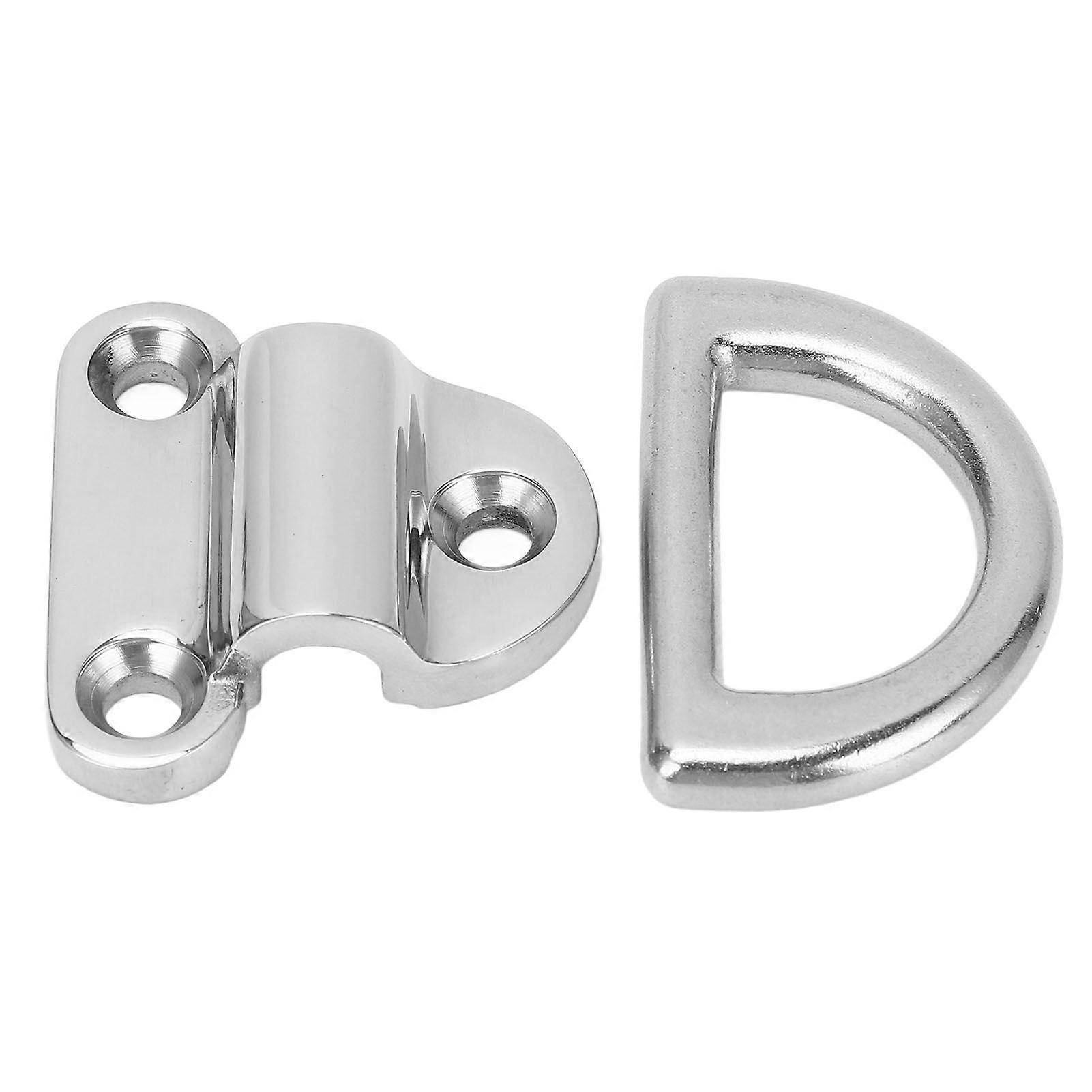 Folding Pad Eye Stainless Steel 316 Rustproof D Ring Tie Down Pad Eye for Boat Yacht RV Trailer Truck Marine 6mm