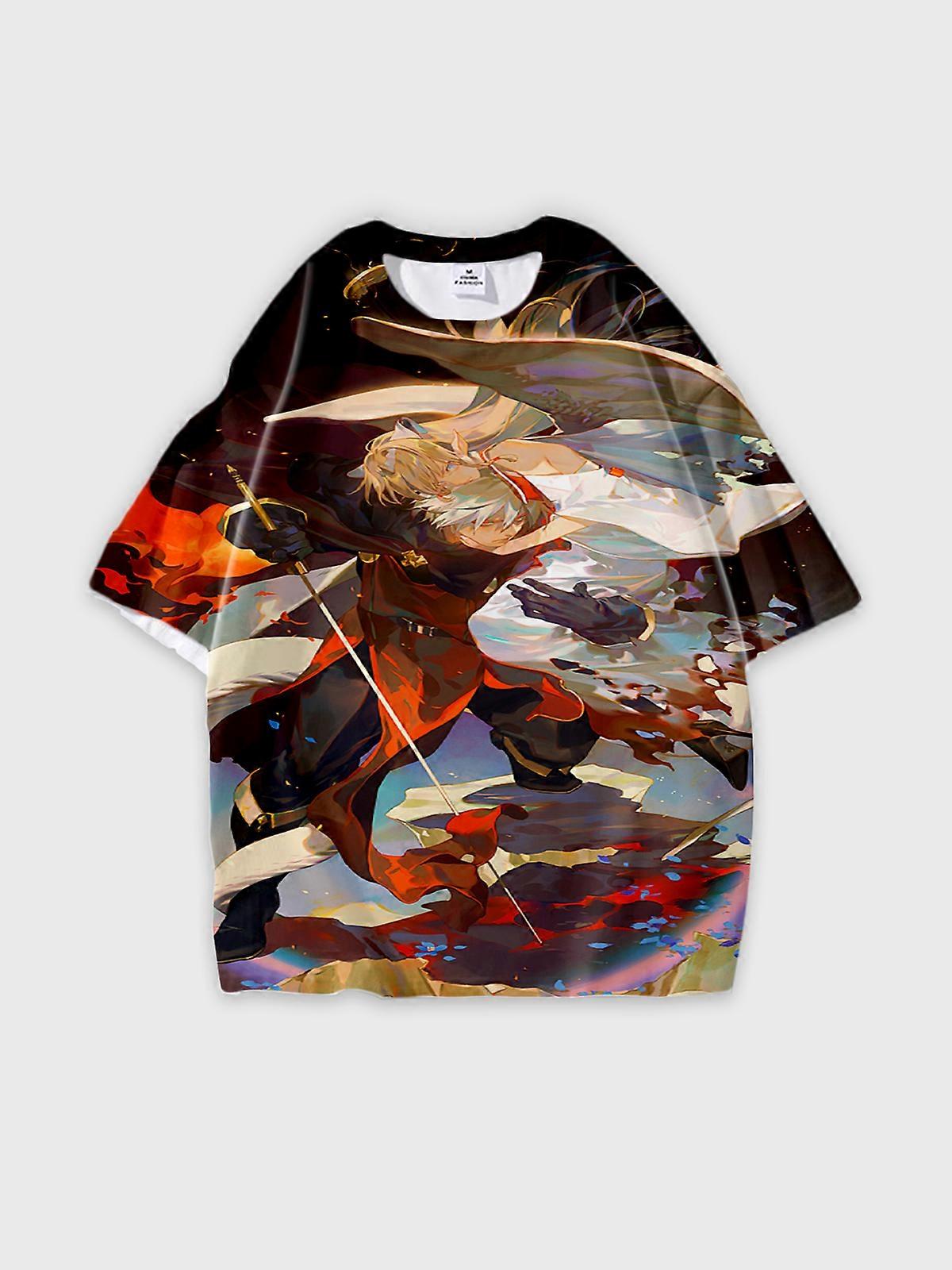 T-Shirt Short Sleeve Round Neck, Summer Casual Loose Graphic Tee, Unisex Pattern U1649