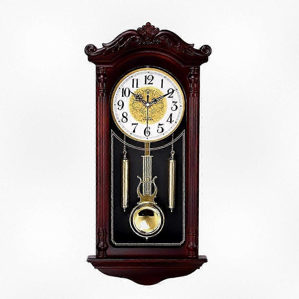 Antique Style Imitation Solid Wood Grandfather Clock with Silent Quartz Movement and Night Chime Shut-off