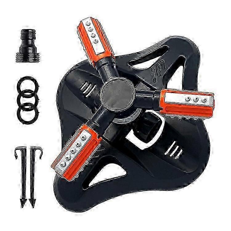 Garden Lawn Sprinkler 360 Degree Automatic Rotating Sprinkler Nozzle Nursery Irrigation Rotating Trigeminal Sprinkler Tandem