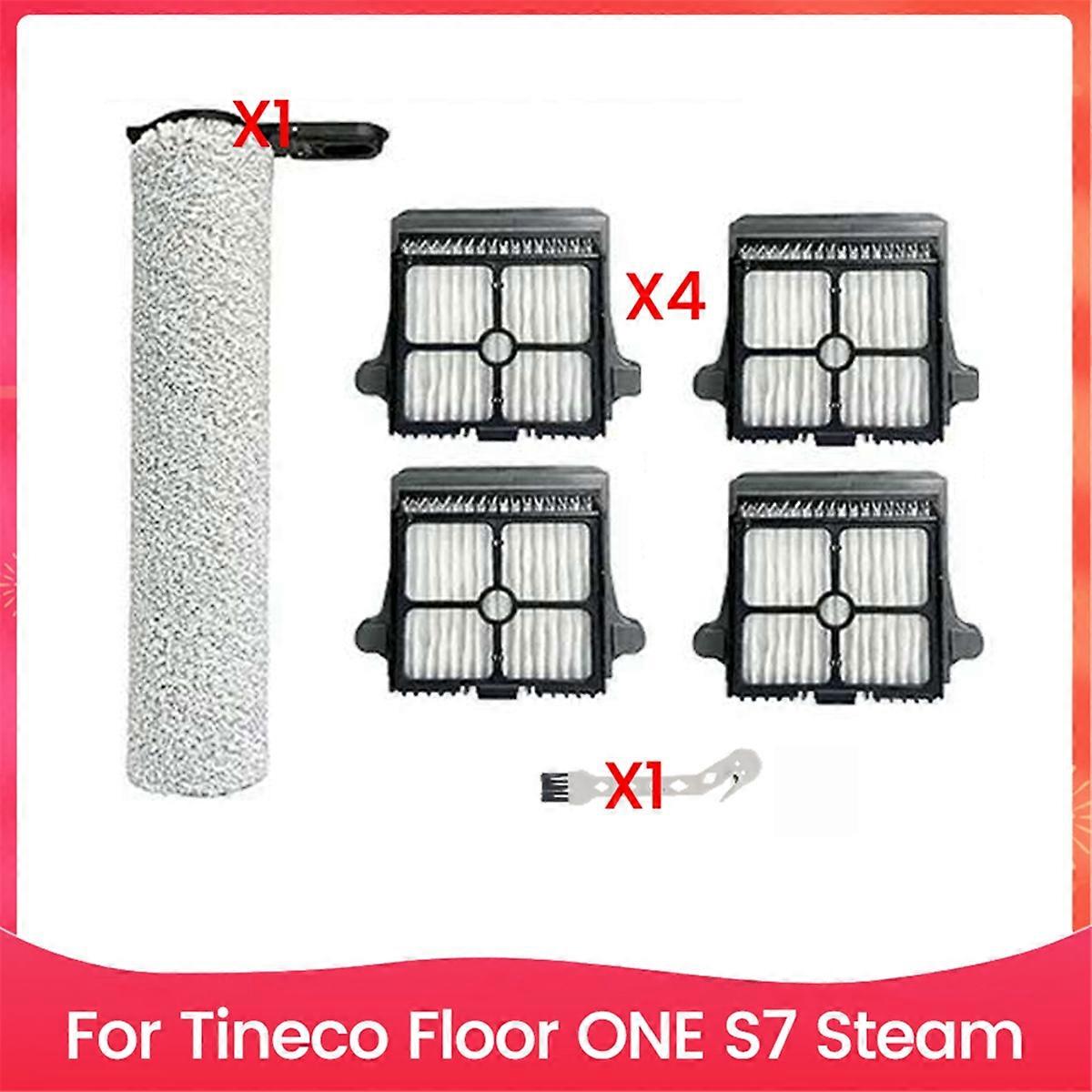Brush Roller&Filter Replacement for Floor ONE S7 Steam Smart Cordless Wet Dry Vacuum Floor Scrubber Cleaner Part