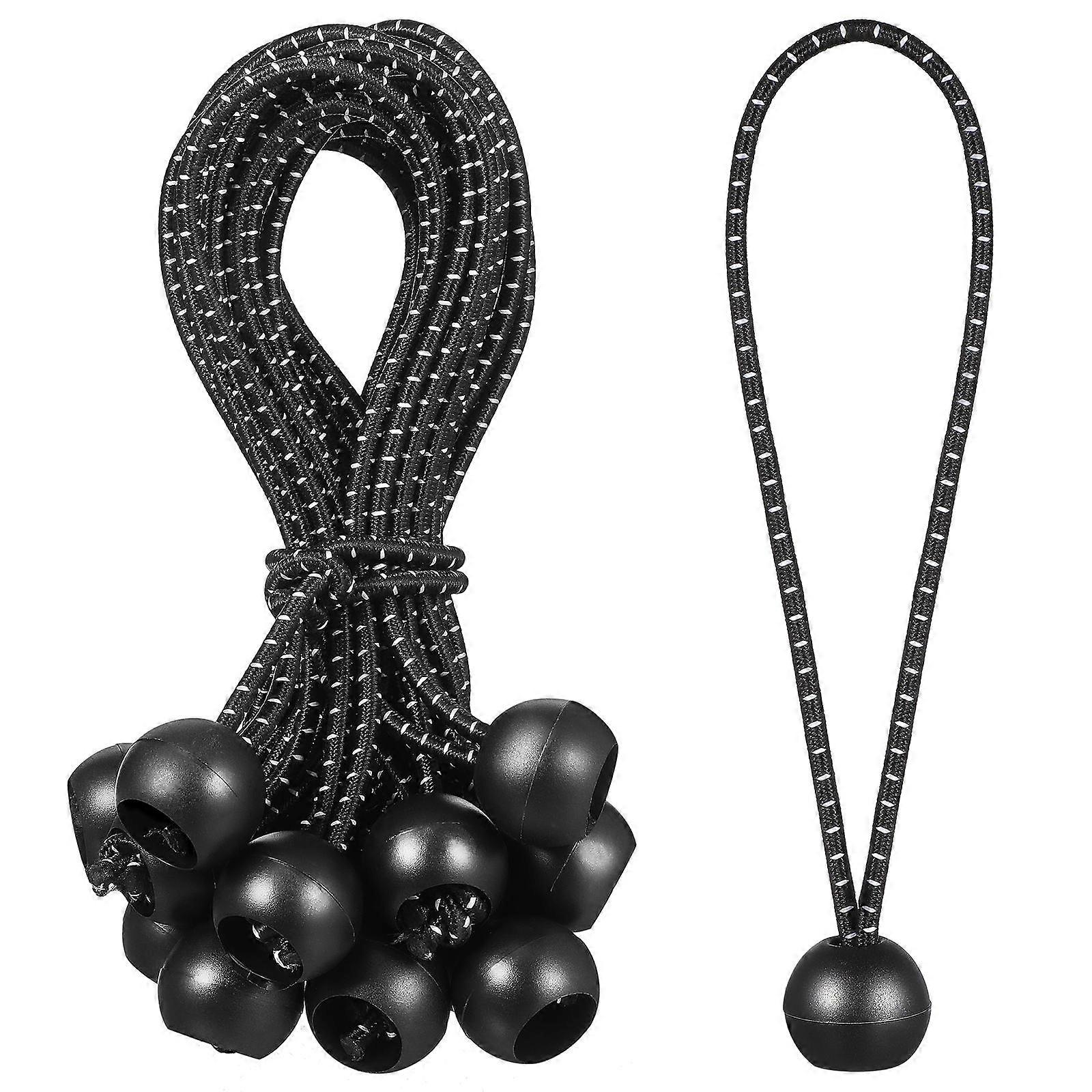 Bungee Ropes Tie Down Cords Tent Fixing Ropes Outdoor Enthusiasts Round Balls 15.00X1.70X1.70cm Durable Nylon 20Pcs