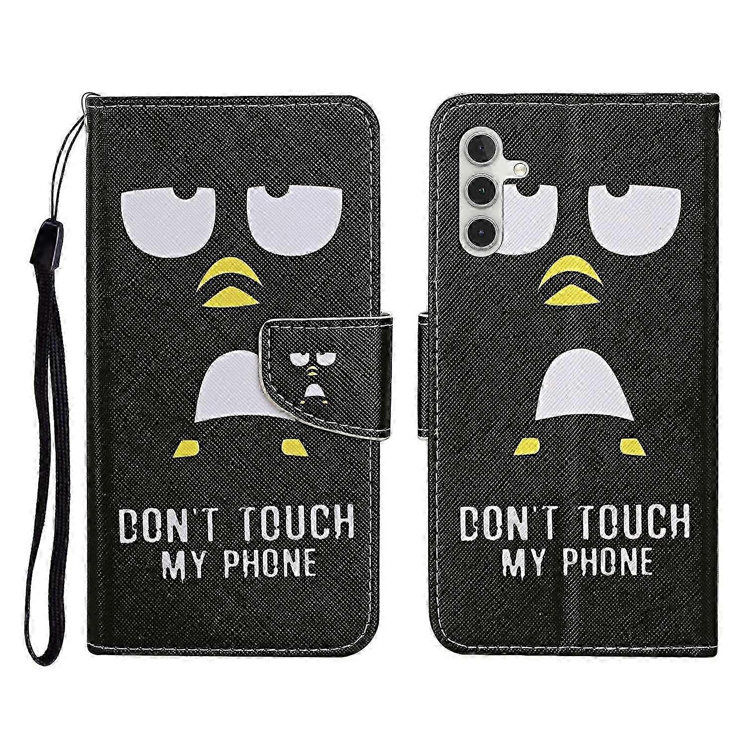 Pattern Printed Protective Phone Case with Wrist Strap for 5G Smartphones
