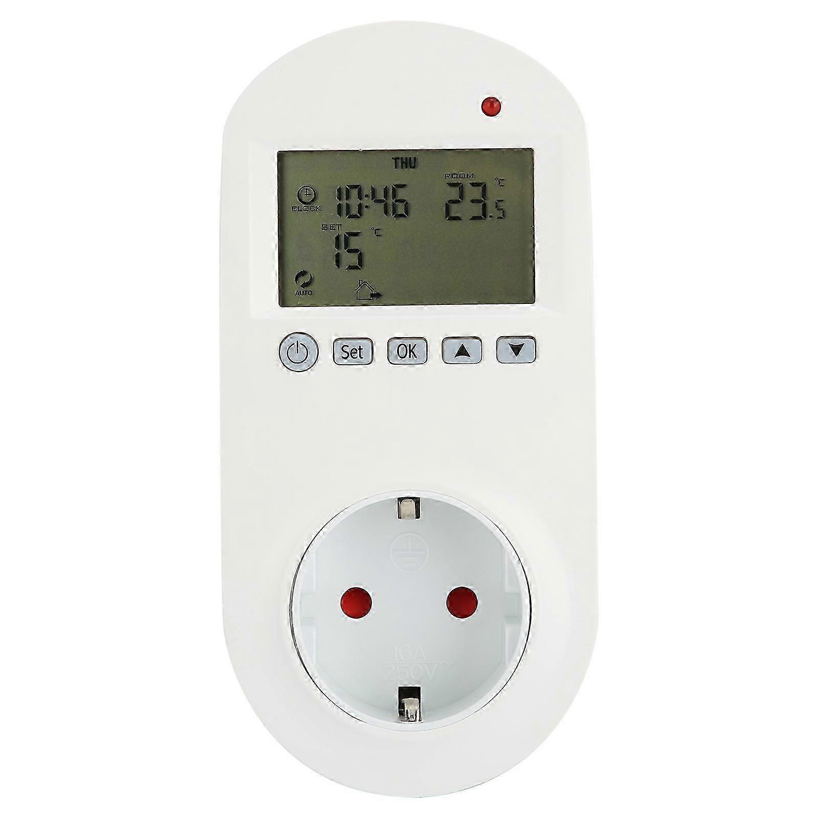 16A Plugin Thermostat Programmable Electric Heating Temperature Controller SZRH A-S