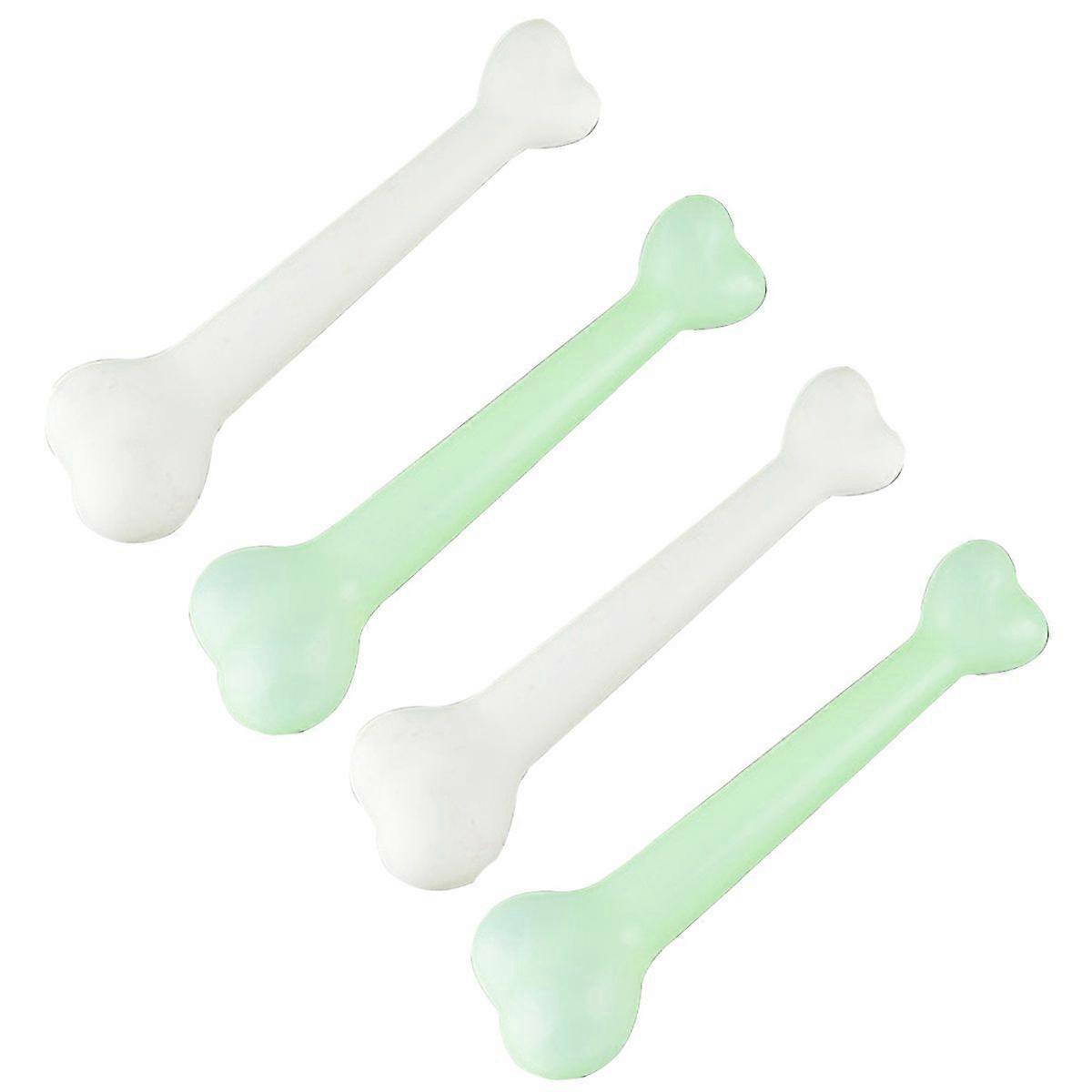 4PCS Halloween Props Simulative Human Skeleton Plastic Bones Model Dog Bones Toy False Bones (White*2 and Light Green*2)
