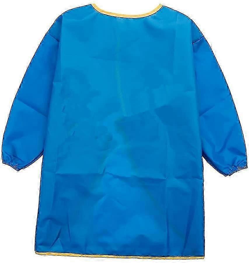 barns målning smock, barns förkläde, haklapp blå - km