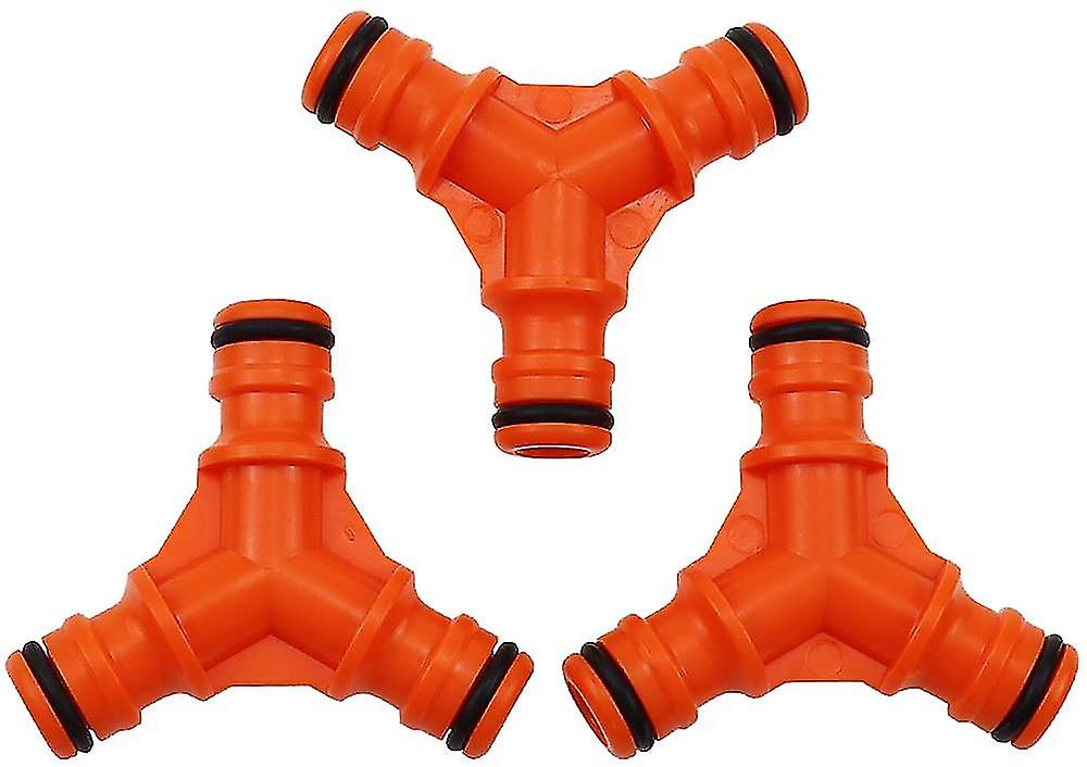 3-way Hose Quick Couplers 68.5 X 16mm 3-way Watering Y-branch In Orange Abs