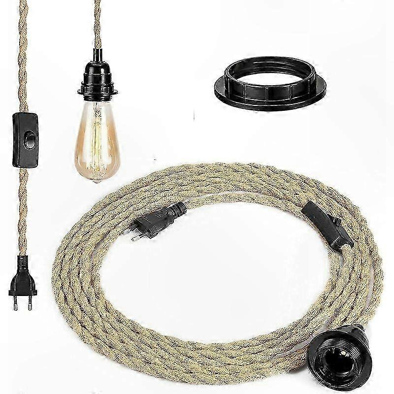 Retro E27 Socket with 4.6m Wire and Switch for Pendant Lighting, Bulb Not Included