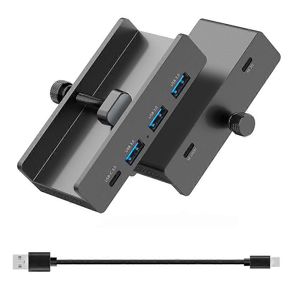 YW-HCL-3A1C-Pro 5Gbps Data Transfer 4 Ports Hub Type C 3.0 + 3 USB 3.0 Clip On External Dock Station