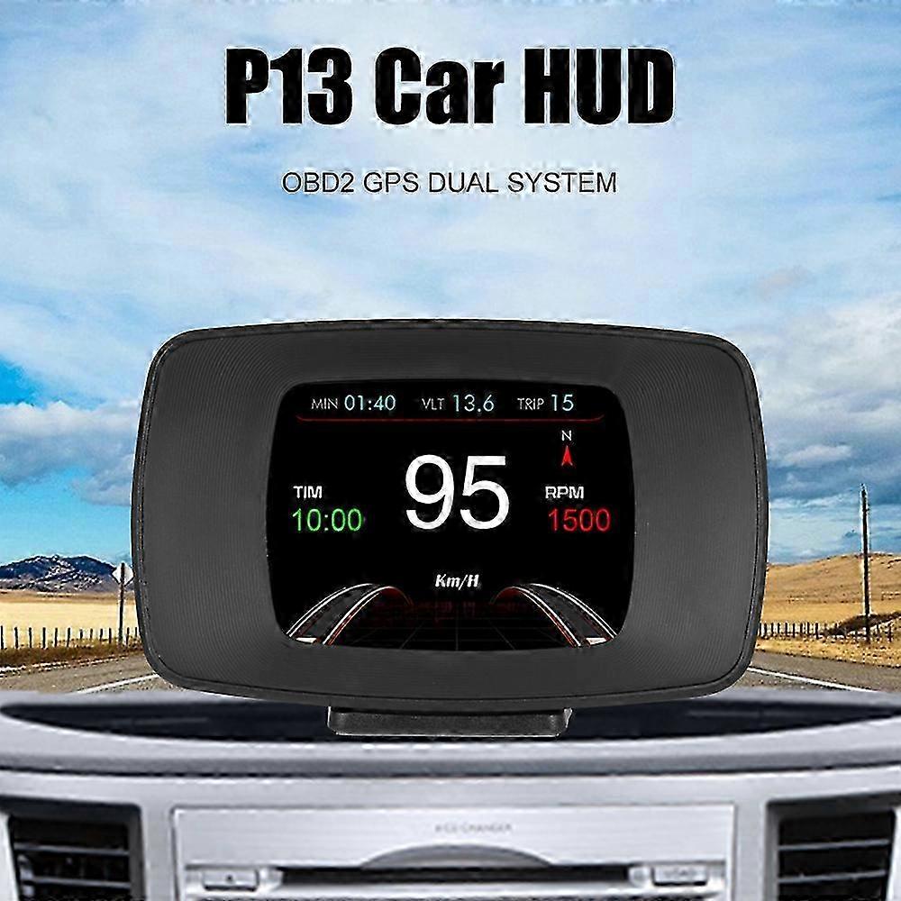 P13 OBD2 GPS HUD Car Head Up Display Digital Speedometer Brake Turbo Speed Tester Clock Alarm Diagnostic Tool On Board Computer 2025