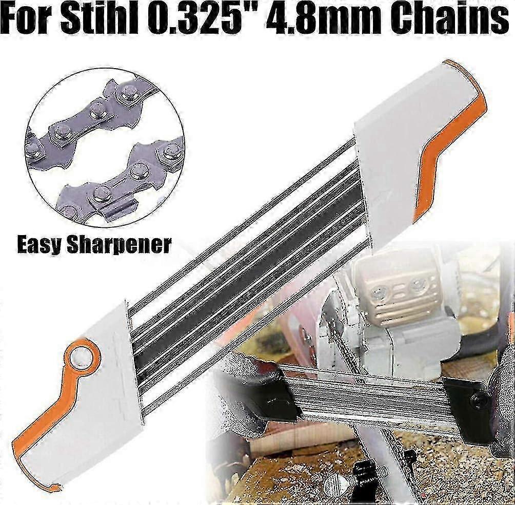 Easy 2 In 1 Metal Chainsaw Chain File Sharpener 0.325" 4.8mm Replace 2025