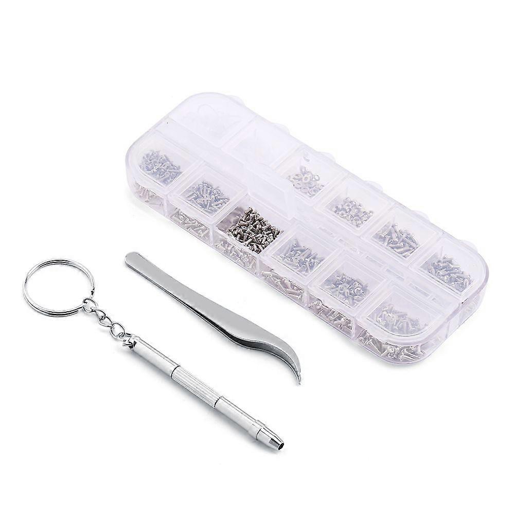 Eyeglass Sunglass Watch Repair Stainless Steel Screws Nuts Tool Kit Tweezer Screwdriver